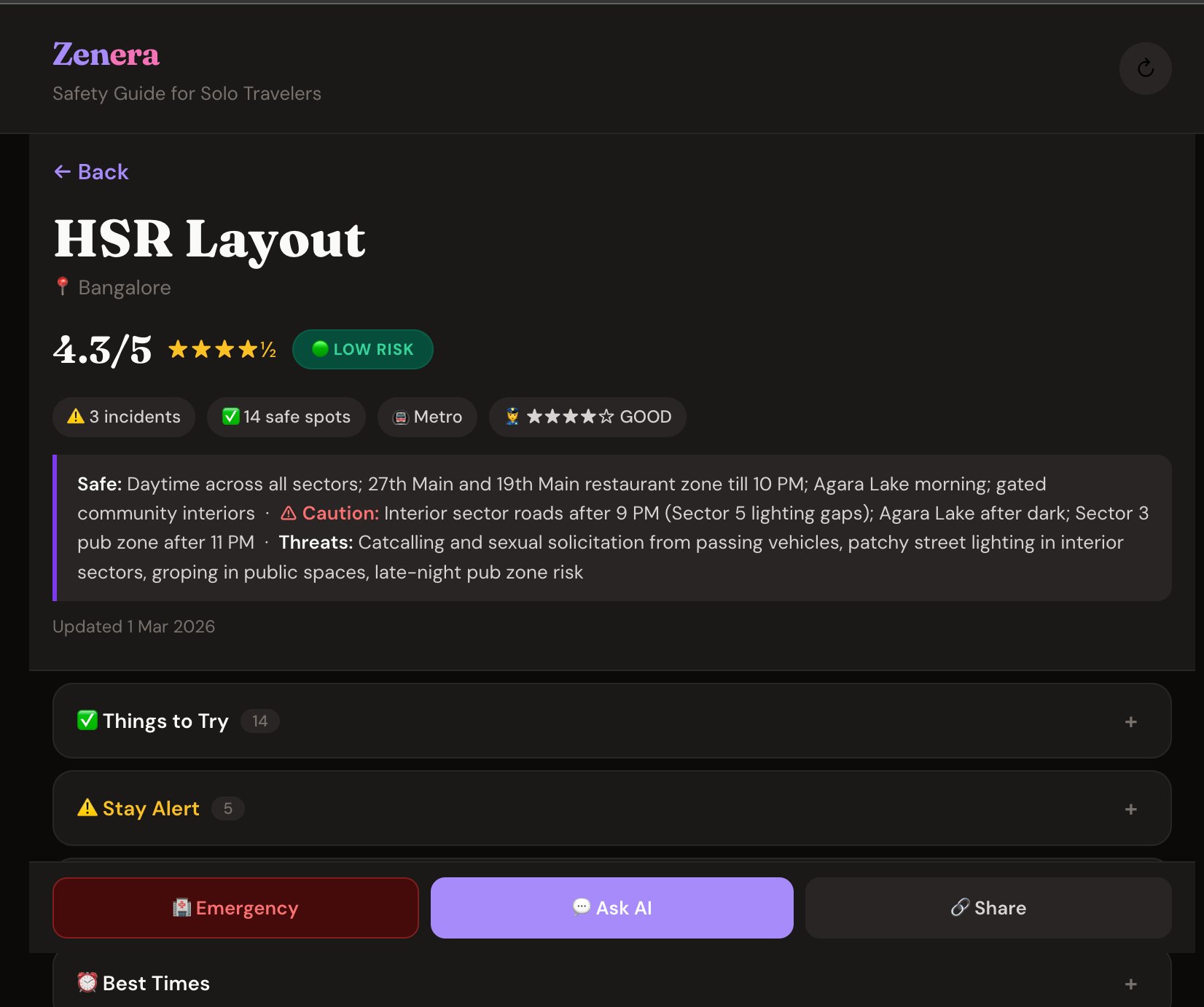 Neighborhood Safety Details